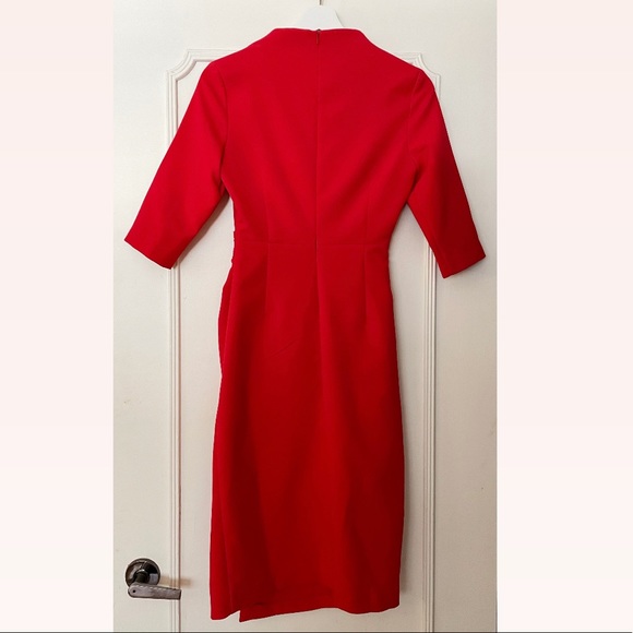 Zara Red Side Slit Dress - Picture 3 of 4